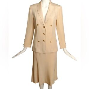 CHANEL Boutique 1980’s Silk Skirt Suit - Size 4 US - Karl Lagerfeld Era